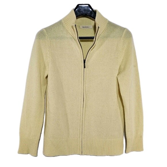 WoolOvers Yellow Full Zip Up Hoodie Size S Wool Sweatshirt - Picture 2 of 11
